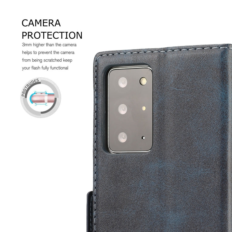 For Samsung Galaxy Note 20 Ultra Business Style Line Splicing Horizontal Flip TPU + PU Leather Case with Card Slots & Holder & Wallet