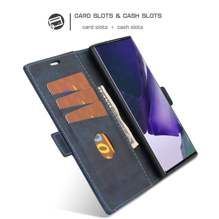 For Samsung Galaxy Note 20 Ultra Business Style Line Splicing Horizontal Flip TPU + PU Leather Case with Card Slots & Holder & Wallet