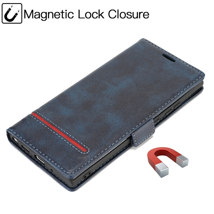 For Samsung Galaxy Note 20 Ultra Business Style Line Splicing Horizontal Flip TPU + PU Leather Case with Card Slots & Holder & Wallet