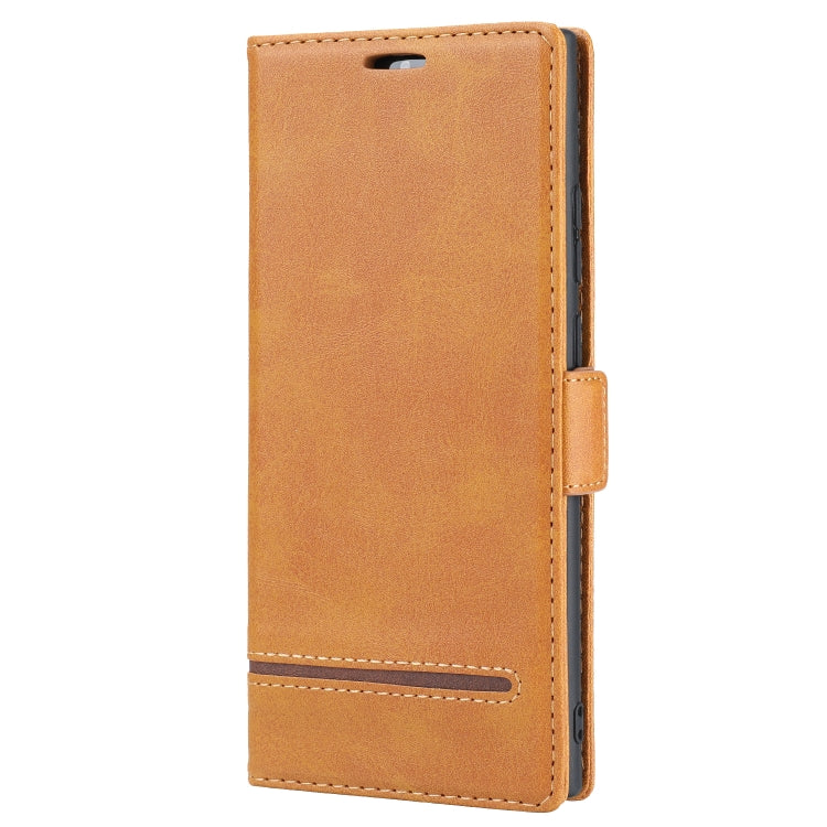 For Samsung Galaxy Note 20 Ultra Business Style Line Splicing Horizontal Flip TPU + PU Leather Case with Card Slots & Holder & Wallet