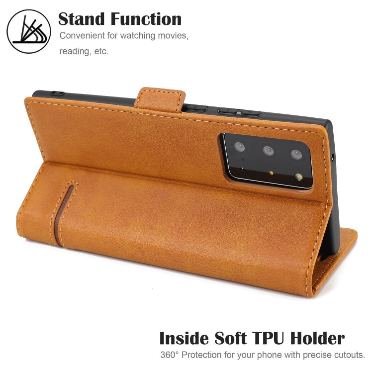 For Samsung Galaxy Note 20 Ultra Business Style Line Splicing Horizontal Flip TPU + PU Leather Case with Card Slots & Holder & Wallet