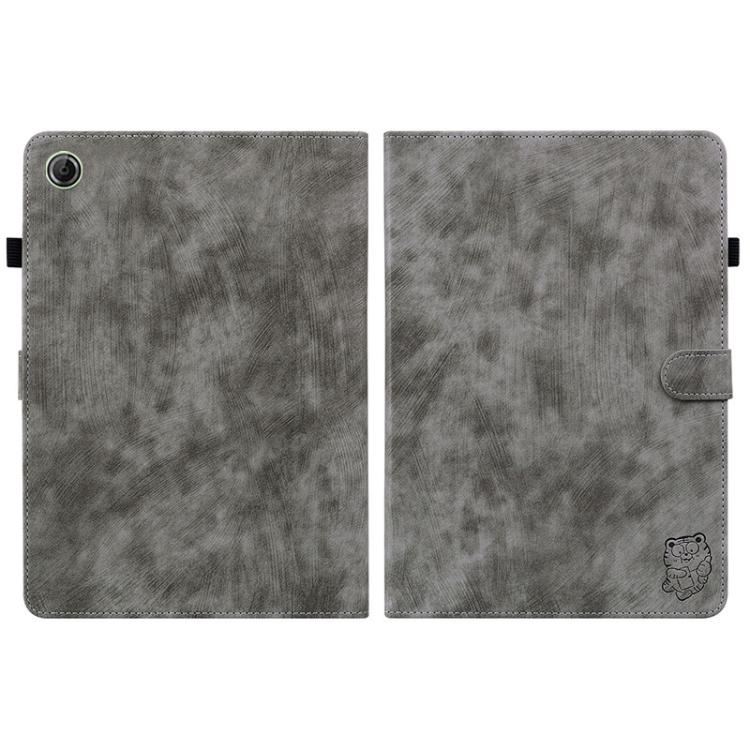 For Lenovo Tab K9 / Tab One Embossed Tiger Pattern Leather Tablet Case
