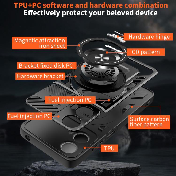 For Motorola Moto G24 / G04 Armor Rotating Holder MagSafe Phone Case