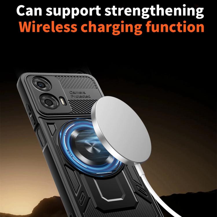 For Motorola Moto G24 / G04 Armor Rotating Holder MagSafe Phone Case