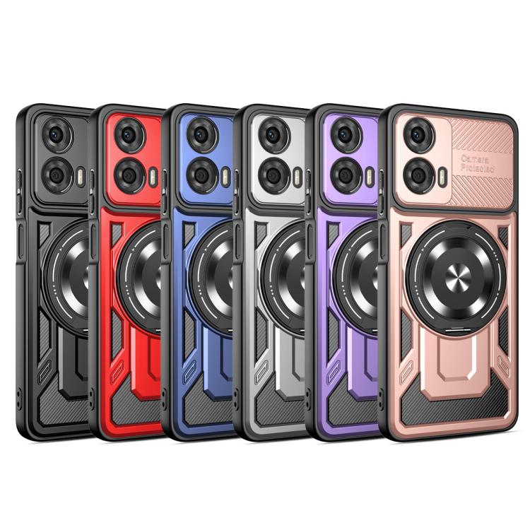 For Motorola Moto G34 Armor Rotating Holder MagSafe Phone Case