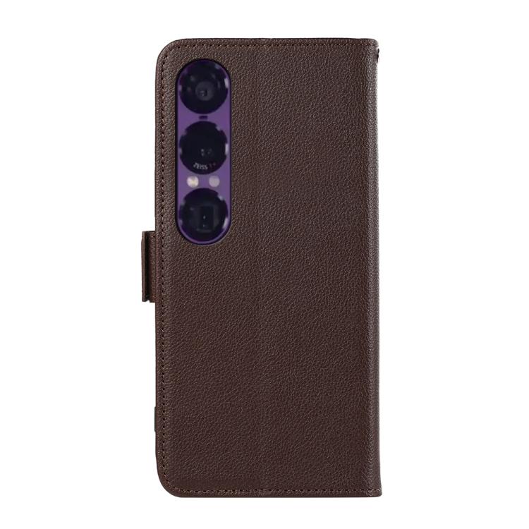For Sony Xperia 1 VII ABEEL Side-Magnetic Litchi Pattern Leather RFID Phone Case