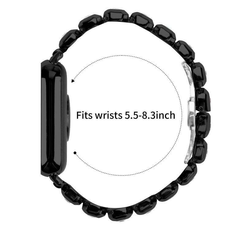 For Xiaomi Mi Band 8 Pro / Redmi Watch 4 Small Square Diamonds Butterfly Buckle Metal Watch Band