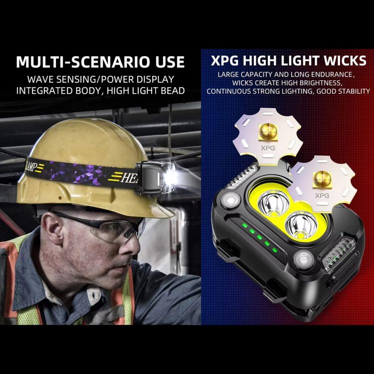 YY09 Outdoor Work Super Bright Sensor Headlight - Black