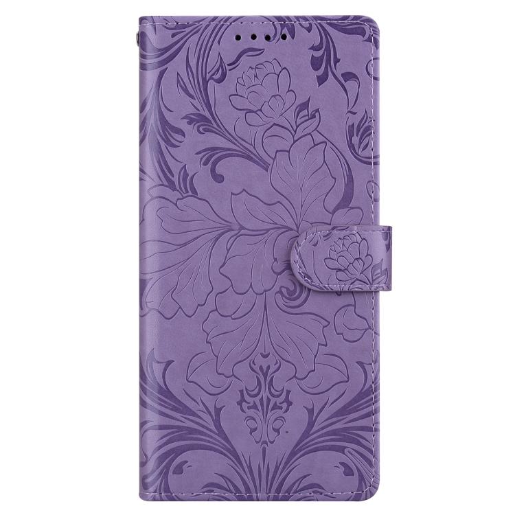For iPhone 16 Plus Embossed Floral Pattern Leather Phone Case