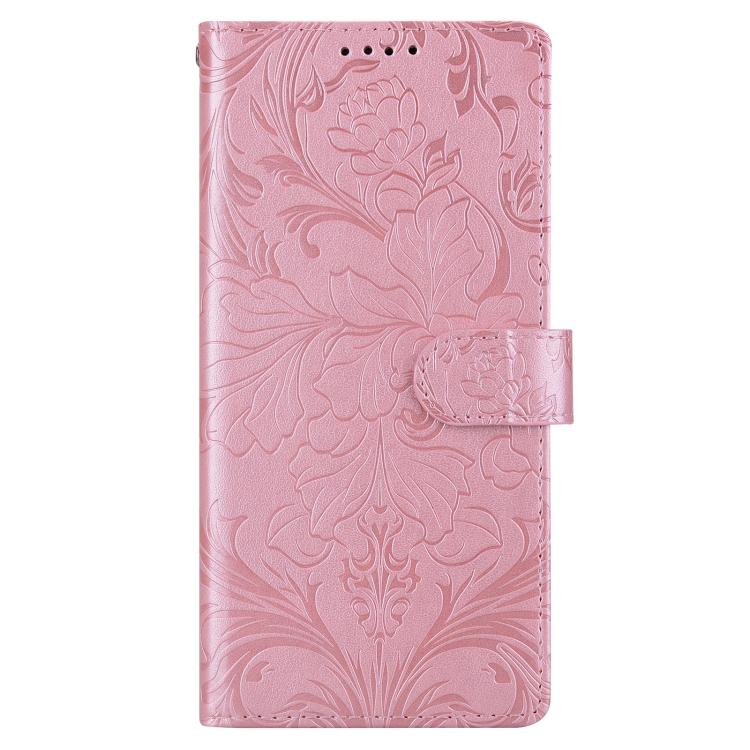 For iPhone 15 Pro Embossed Floral Pattern Leather Phone Case