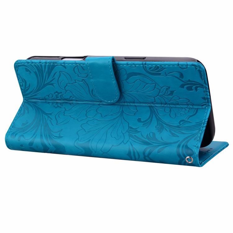 For iPhone 16 Pro Embossed Floral Pattern Leather Phone Case