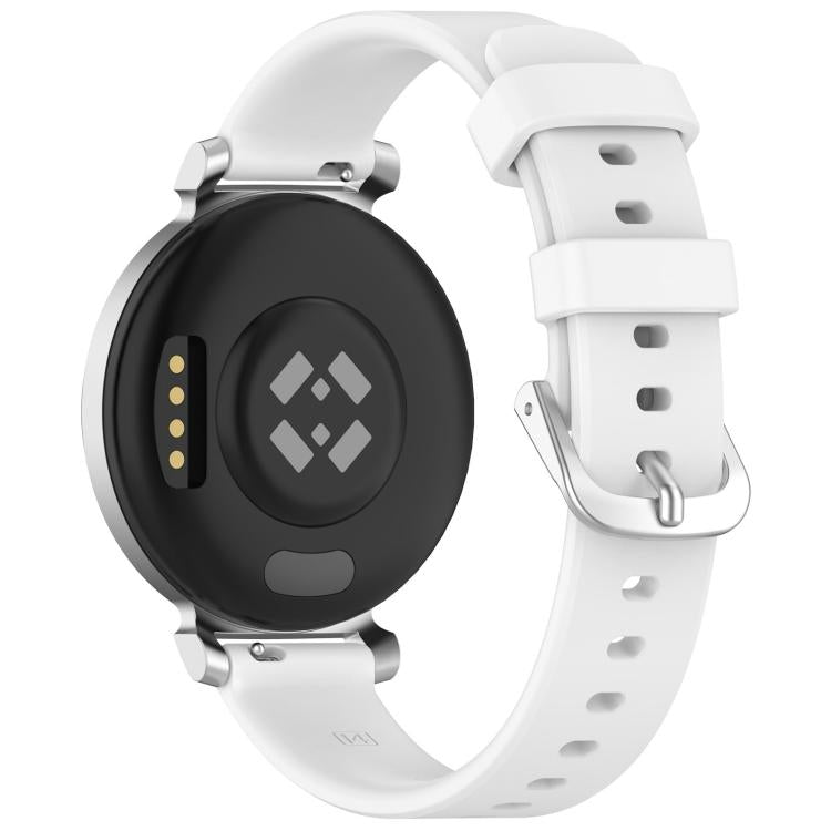 For Garmin Lily 2 xDfind Quick Release Silver Buckle Silicone Watch Band Wristband