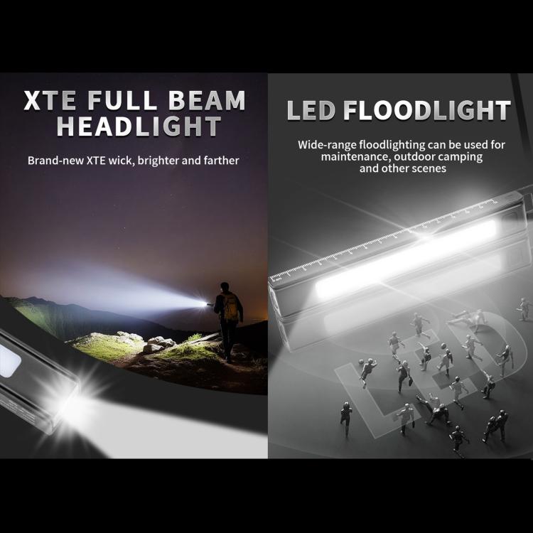 W09 Multifunctional Folding Pen Lamp LED Outdoor Work Flashlight - Black