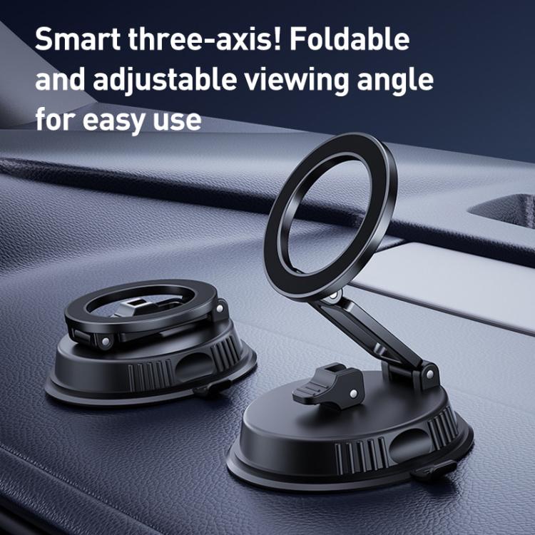 Car MagSafe Magnetic Vacuum Suction Cup Phone Holder - Black