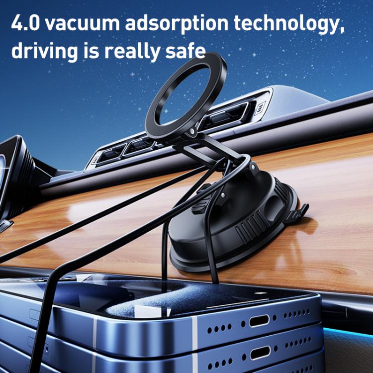 Car MagSafe Magnetic Vacuum Suction Cup Phone Holder - Black
