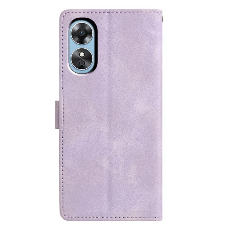 For OPPO A17 Triangles Embossed Leather Phone Case