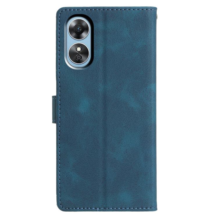 For OPPO A17 Triangles Embossed Leather Phone Case