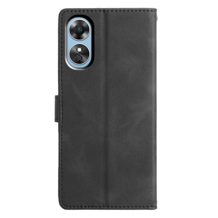 For OPPO A17 Triangles Embossed Leather Phone Case