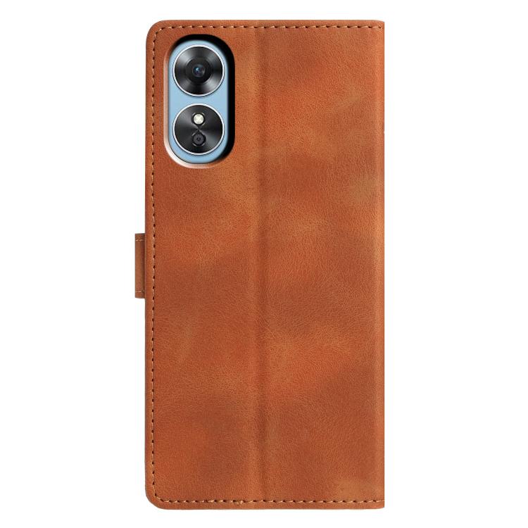 For OPPO A17 Triangles Embossed Leather Phone Case