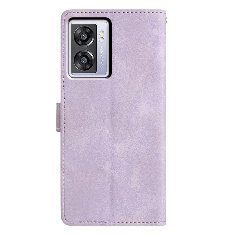 For OPPO A57 / A77 5G Triangles Embossed Leather Phone Case