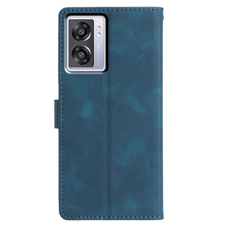 For OPPO A57 / A77 5G Triangles Embossed Leather Phone Case