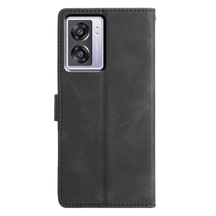For OPPO A57 / A77 5G Triangles Embossed Leather Phone Case