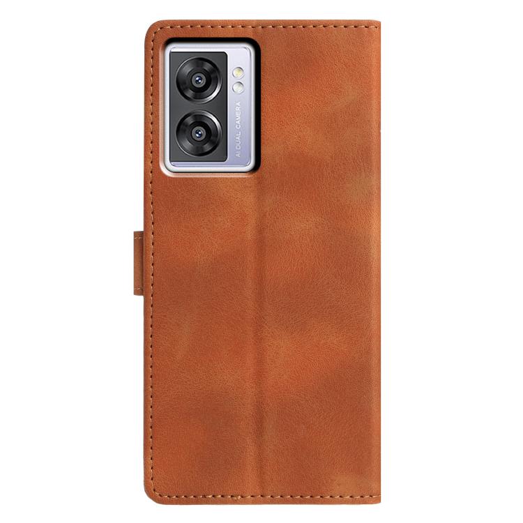 For OPPO A57 / A77 5G Triangles Embossed Leather Phone Case