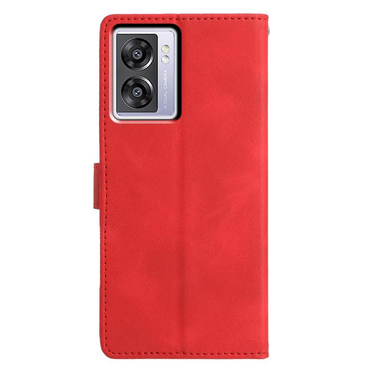 For OPPO A57 / A77 5G Triangles Embossed Leather Phone Case