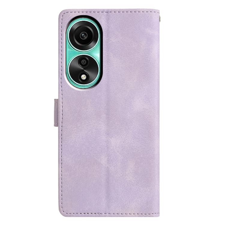 For OPPO A58 4G Global Triangles Embossed Leather Phone Case