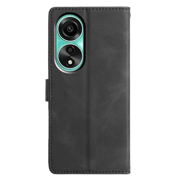 For OPPO A58 4G Global Triangles Embossed Leather Phone Case