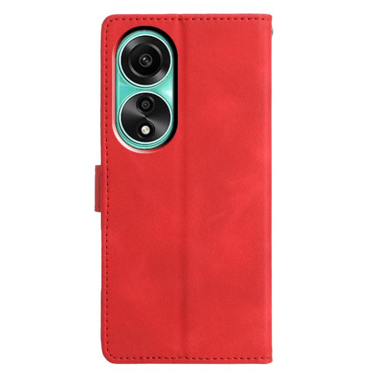 For OPPO A58 4G Global Triangles Embossed Leather Phone Case
