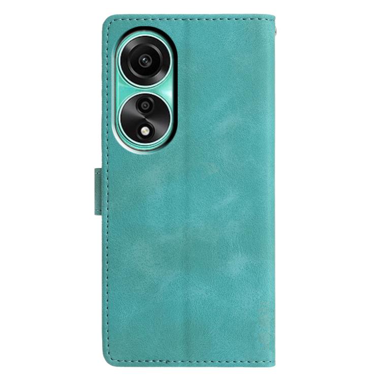 For OPPO A58 4G Global Triangles Embossed Leather Phone Case