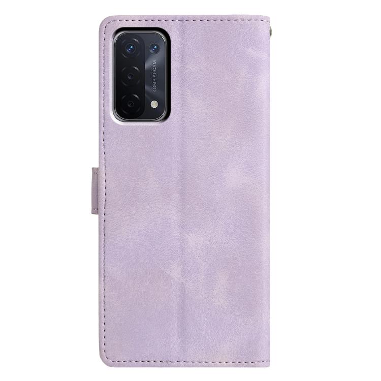 For OPPO A74 5G / A54 5G / A93 5G Triangles Embossed Leather Phone Case