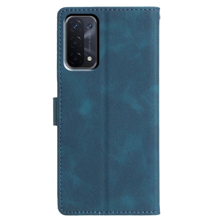 For OPPO A74 5G / A54 5G / A93 5G Triangles Embossed Leather Phone Case