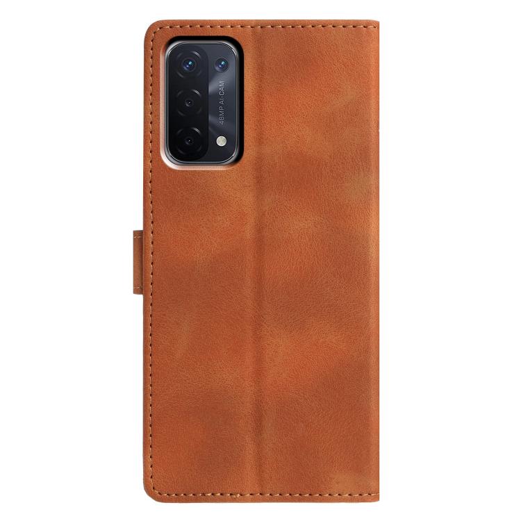 For OPPO A74 5G / A54 5G / A93 5G Triangles Embossed Leather Phone Case