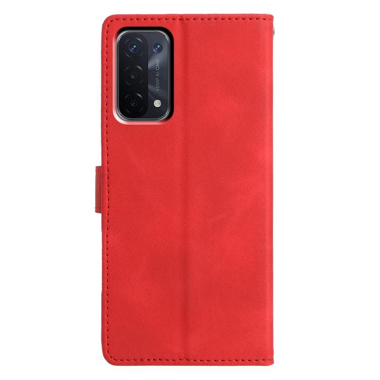 For OPPO A74 5G / A54 5G / A93 5G Triangles Embossed Leather Phone Case