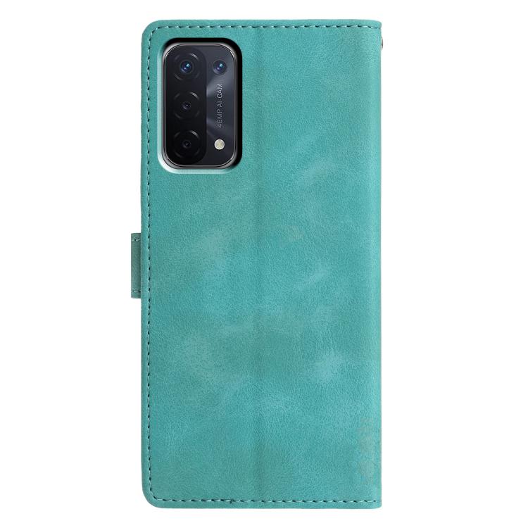 For OPPO A74 5G / A54 5G / A93 5G Triangles Embossed Leather Phone Case