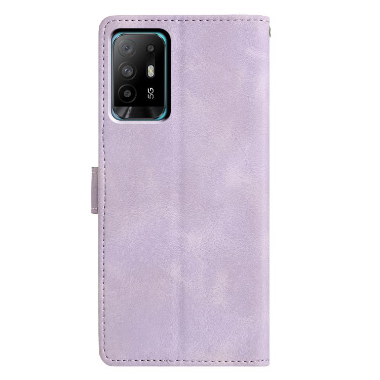 For OPPO A94 5G Triangles Embossed Leather Phone Case
