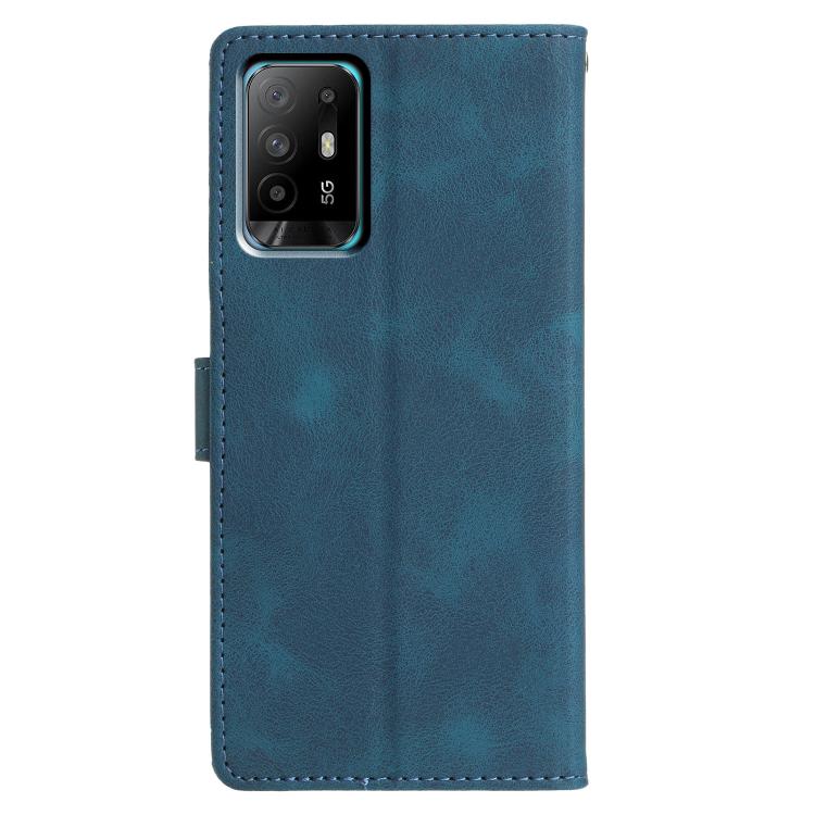 For OPPO A94 5G Triangles Embossed Leather Phone Case