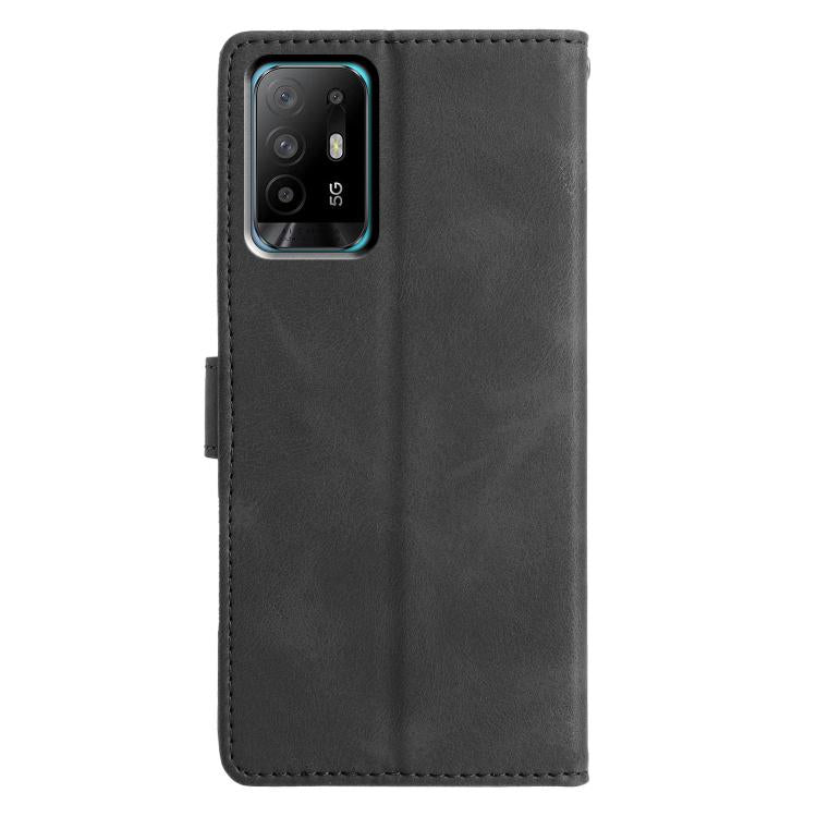 For OPPO A94 5G Triangles Embossed Leather Phone Case
