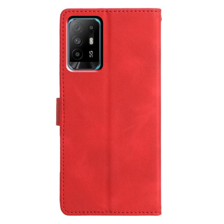 For OPPO A94 5G Triangles Embossed Leather Phone Case