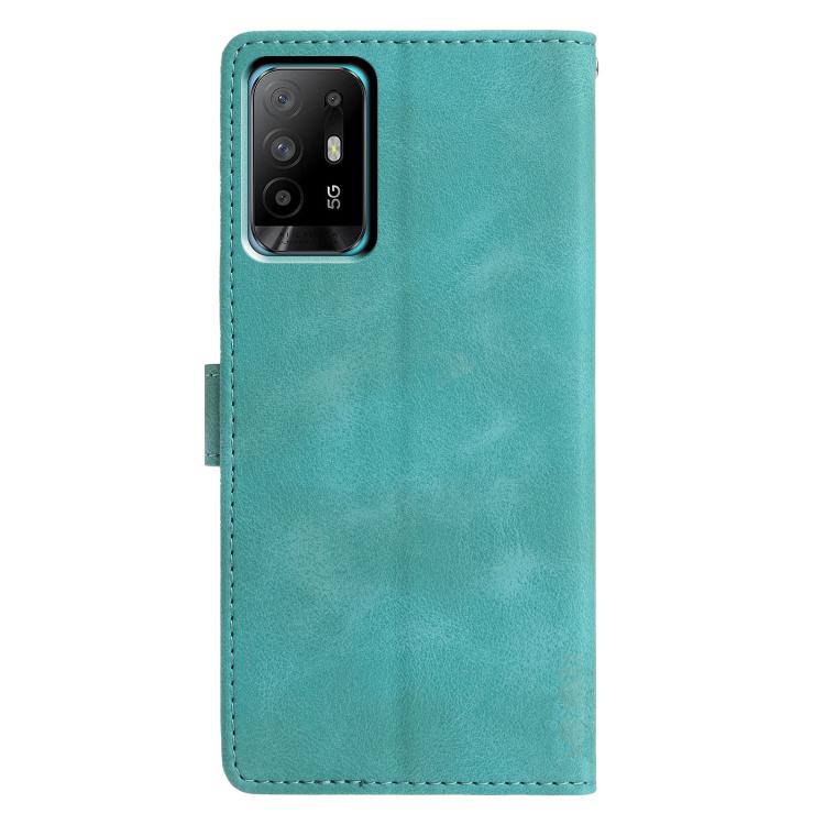 For OPPO A94 5G Triangles Embossed Leather Phone Case