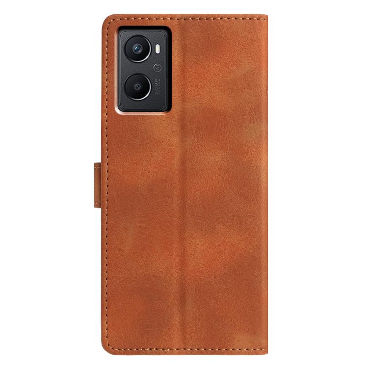 For OPPO A96 / A76 / A36 Triangles Embossed Leather Phone Case