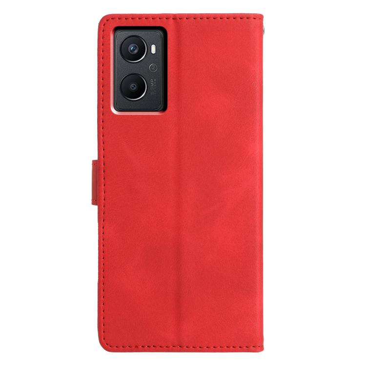 For OPPO A96 / A76 / A36 Triangles Embossed Leather Phone Case