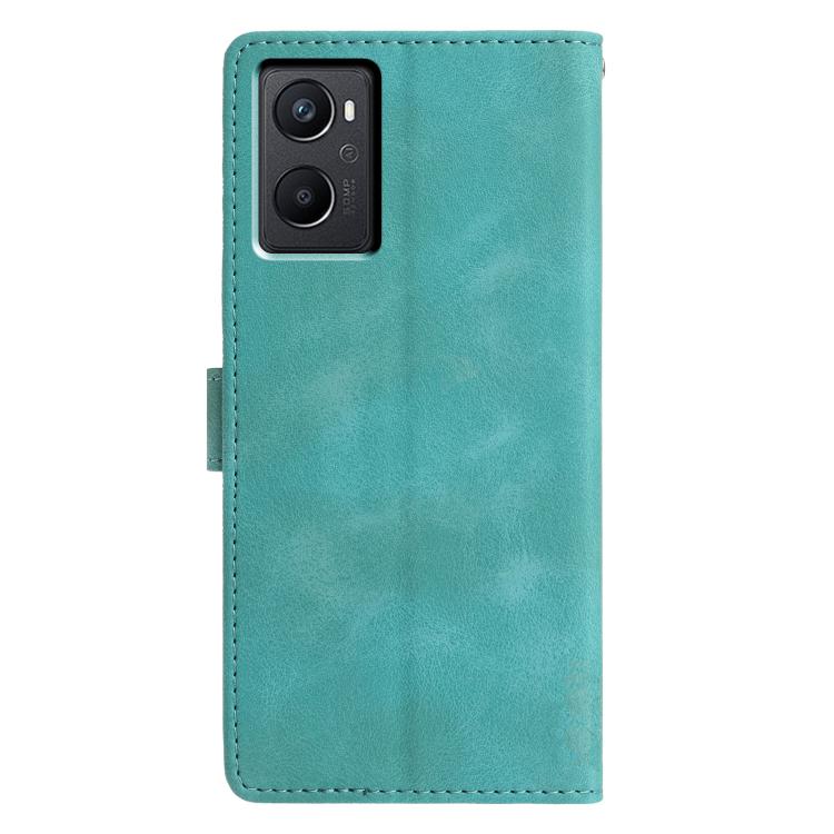 For OPPO A96 / A76 / A36 Triangles Embossed Leather Phone Case