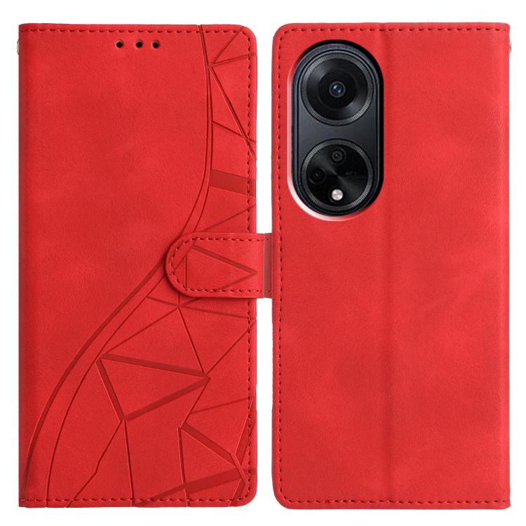 For OPPO A98 Triangles Embossed Leather Phone Case