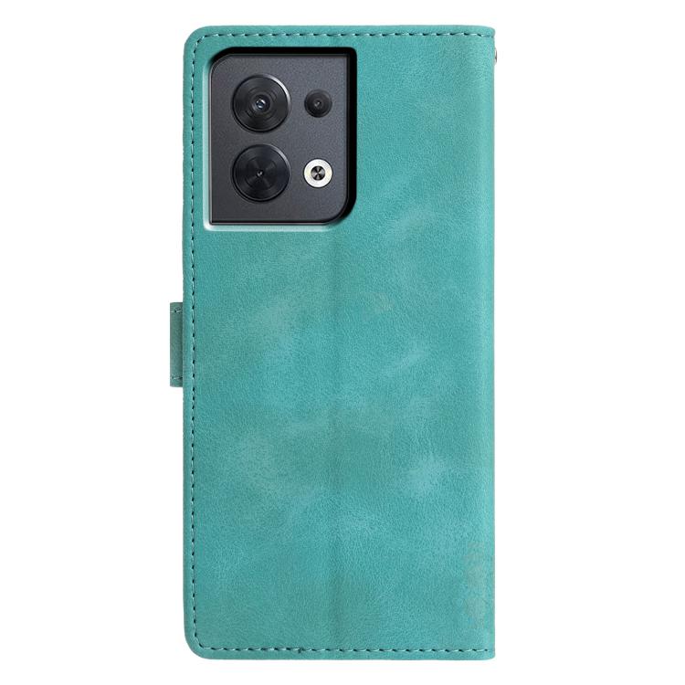 For OPPO Reno8 5G Global Triangles Embossed Leather Phone Case