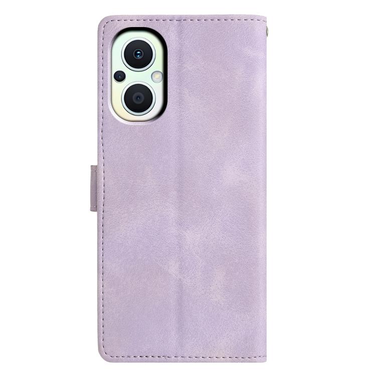 For OPPO Reno8 Lite 5G / Reno7 Z Triangles Embossed Leather Phone Case