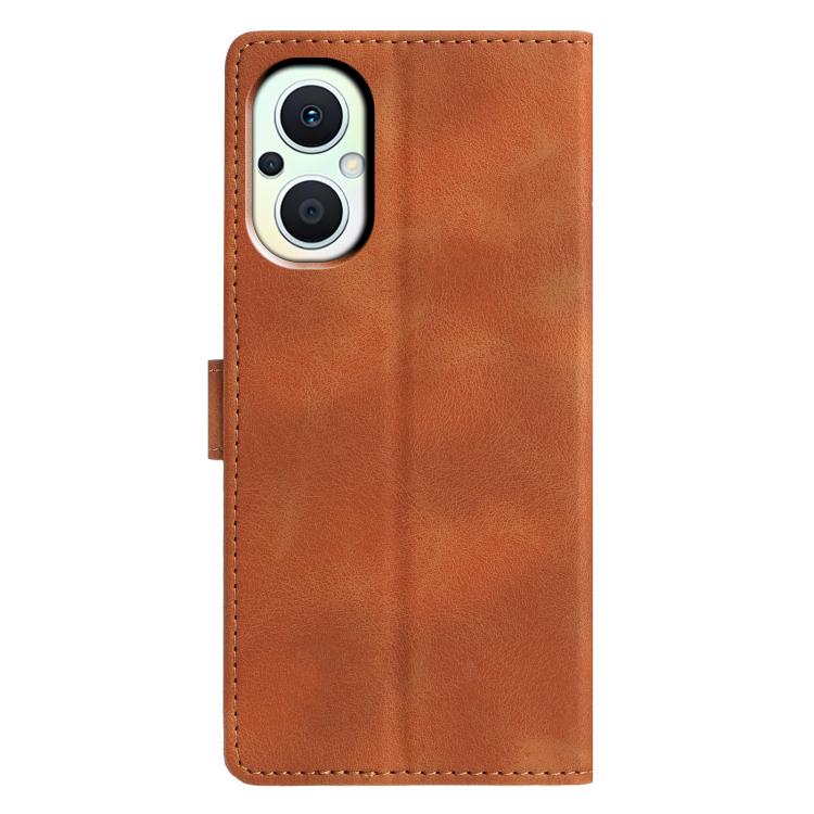 For OPPO Reno8 Lite 5G / Reno7 Z Triangles Embossed Leather Phone Case