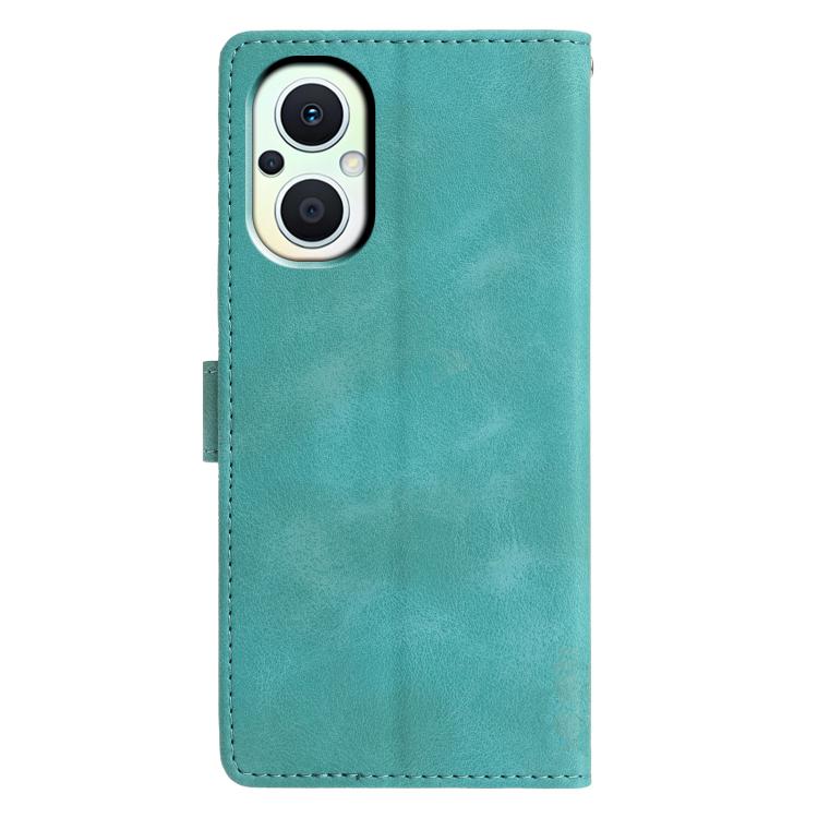 For OPPO Reno8 Lite 5G / Reno7 Z Triangles Embossed Leather Phone Case